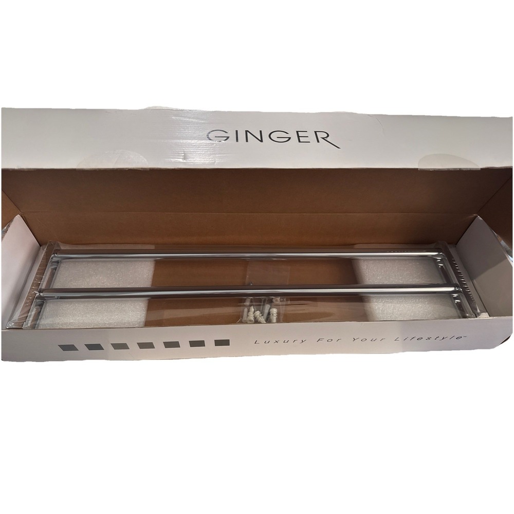 Towel Bar Double Ginger 3022-24/PC 24" Polished‎ Chrome, Orig. $200